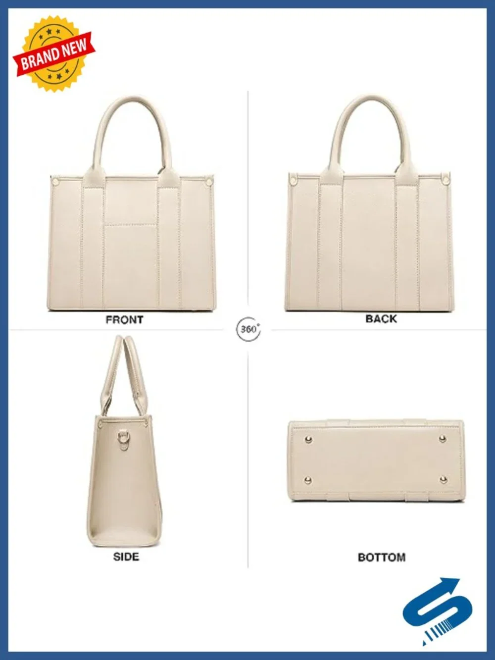 PU Leather Tote Bag Crossbody Shoulder Bag with Zipper Top Handle Satchel